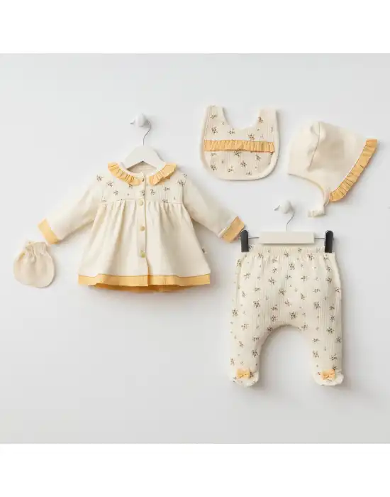 Miniycool 7068 Mnz Marka Çıtır Çiçek Yeni Doğan Hastane Çıkışı Kız 5li Set