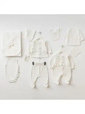 Miniycool 10003 Mnz Marka Couqette Dantel Yaka Yeni Doğan Hastane Çıkışı Kız 10lu Set