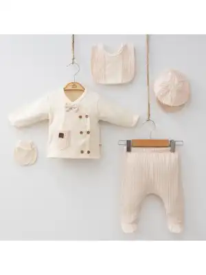 Miniycool 7055 Mnz Marka Cep Detaylı Yeni Doğan Hastane Çıkışı Erkek 5li Set