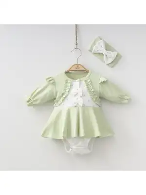 Miniycool 9004 Mnz Marka Bolerolu Puantiyeli Romper Tulum Kız 3-6 Ay Kız