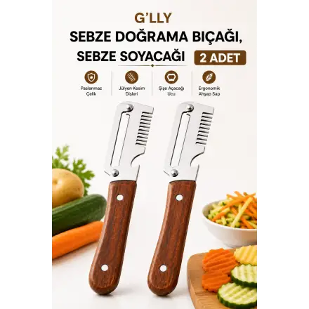 2 adet glly Sebze Doğrama Bıçağı