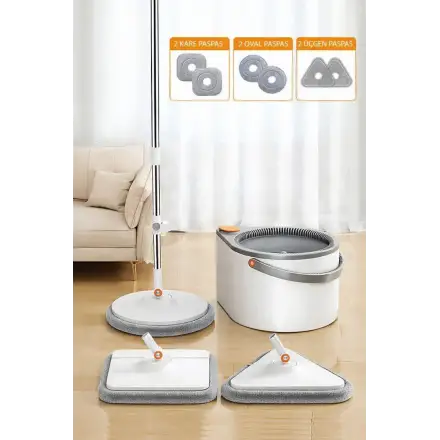 3 Başlıklı Pro Mop Seti (Temiz su, Kirli su ayıran)