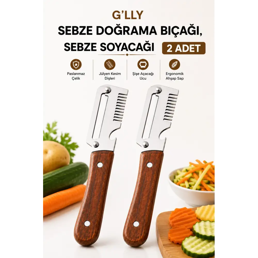 2 adet glly Sebze Doğrama Bıçağı