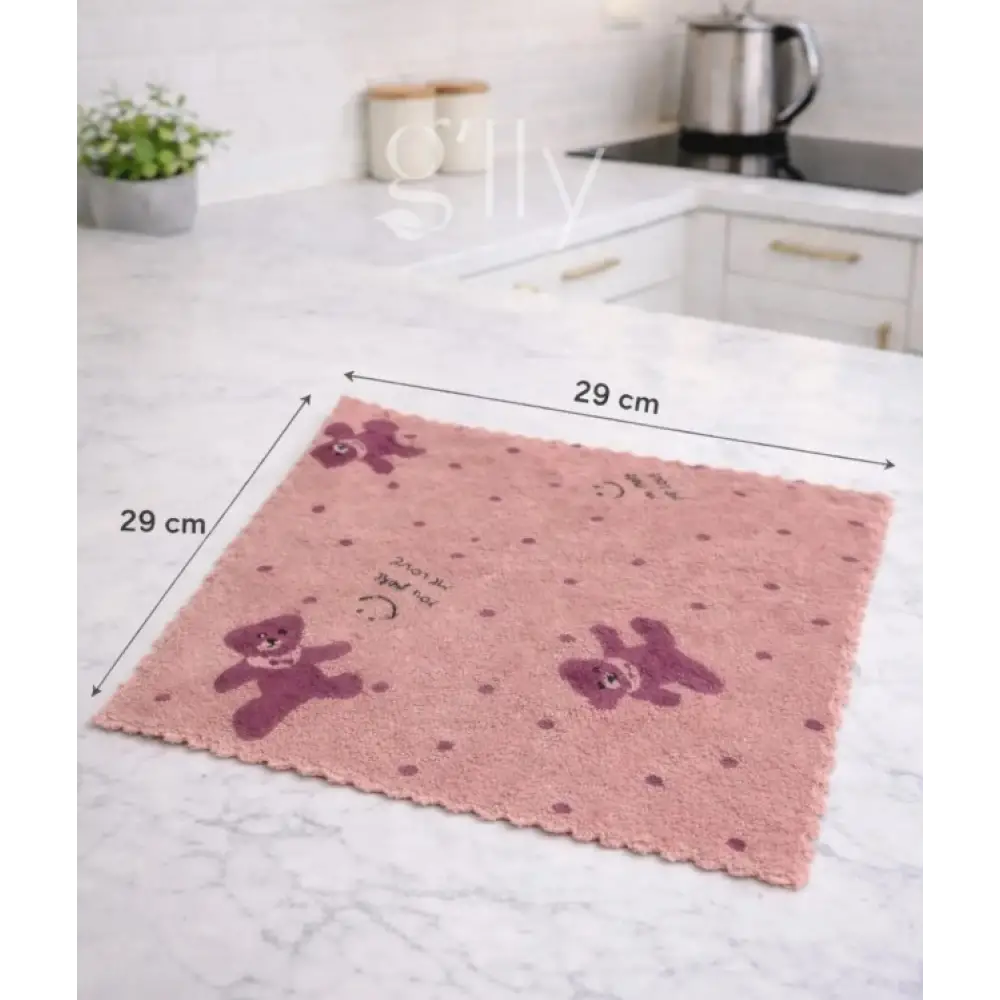 Sevimli Ayı Desenli Temizlik Bezi (Yumuşak Dokulu Bez, 3 adet)