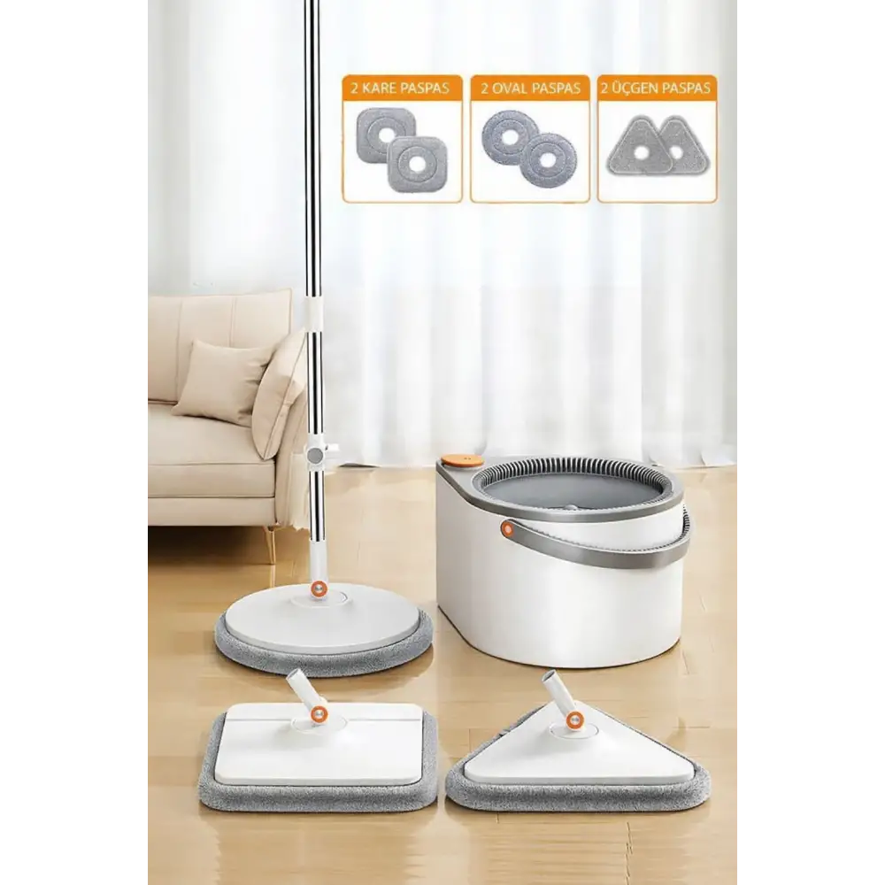 3 Başlıklı Pro Mop Seti (Temiz su, Kirli su ayıran)