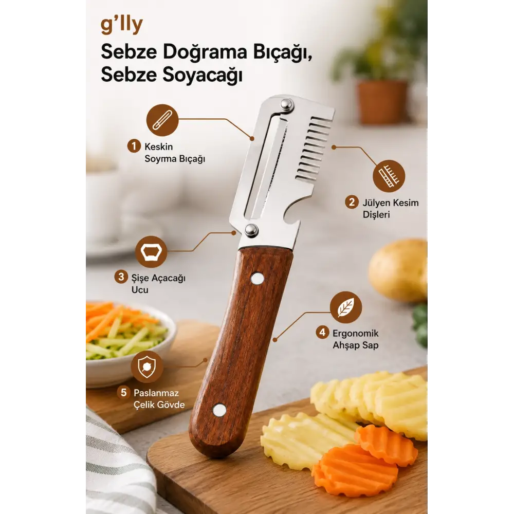 glly Sebze Doğrama Bıçağı, Sebze Soyacağı