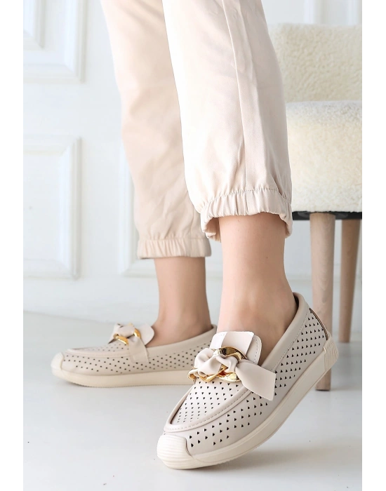 Riwan Bej Cilt Babet Ayakkabı