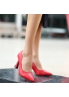 Ulba Kırmızı Cilt Stiletto Ayakkabı