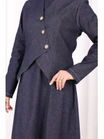 Yelekli Denim Elbise 6081