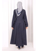 Yelekli Denim Elbise 6081