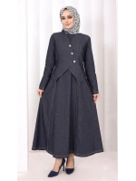 Yelekli Denim Elbise 6081
