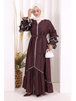 Fırfır Detaylı Abaya 6078