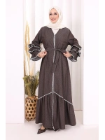 Fırfır Detaylı Abaya 6078