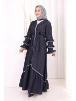 Fırfır Detaylı Abaya 6078
