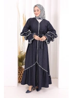 Fırfır Detaylı Abaya 6078