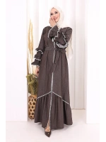 Fırfır Detaylı Abaya 6078