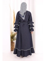 Fırfır Detaylı Abaya 6078