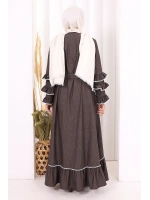 Fırfır Detaylı Abaya 6078