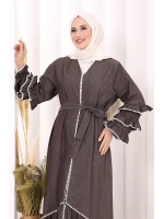 Fırfır Detaylı Abaya 6078