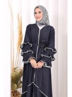Fırfır Detaylı Abaya 6078