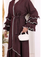 Fırfır Detaylı Abaya 6078
