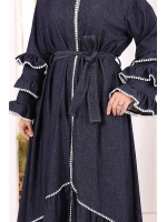 Fırfır Detaylı Abaya 6078