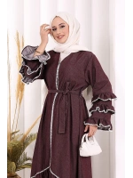 Fırfır Detaylı Abaya 6078