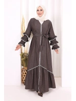 Fırfır Detaylı Abaya 6078