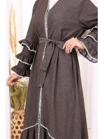 Fırfır Detaylı Abaya 6078