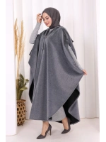 Foks Kumaş Kapşonlu Panço 70130