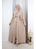Kristal Taşlı Şallı Abaya 9205