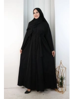 Kristal Taşlı Şallı Abaya 9205