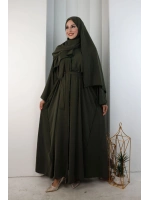 Kristal Taşlı Şallı Abaya 9205