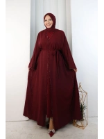 Kristal Taşlı Şallı Abaya 9205