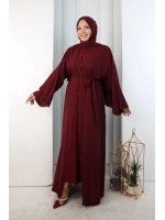 Kristal Taşlı Şallı Abaya 9205