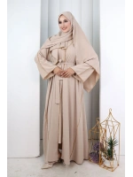 Kristal Taşlı Şallı Abaya 9205