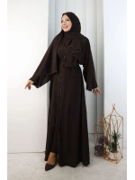 Kristal Taşlı Şallı Abaya 9205