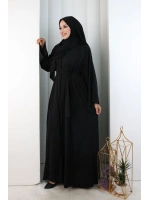 Kristal Taşlı Şallı Abaya 9205