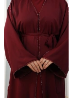 Kristal Taşlı Şallı Abaya 9205