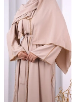 Kristal Taşlı Şallı Abaya 9205