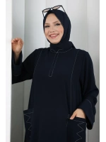 Süs Dikişli Şallı Elbise 7015