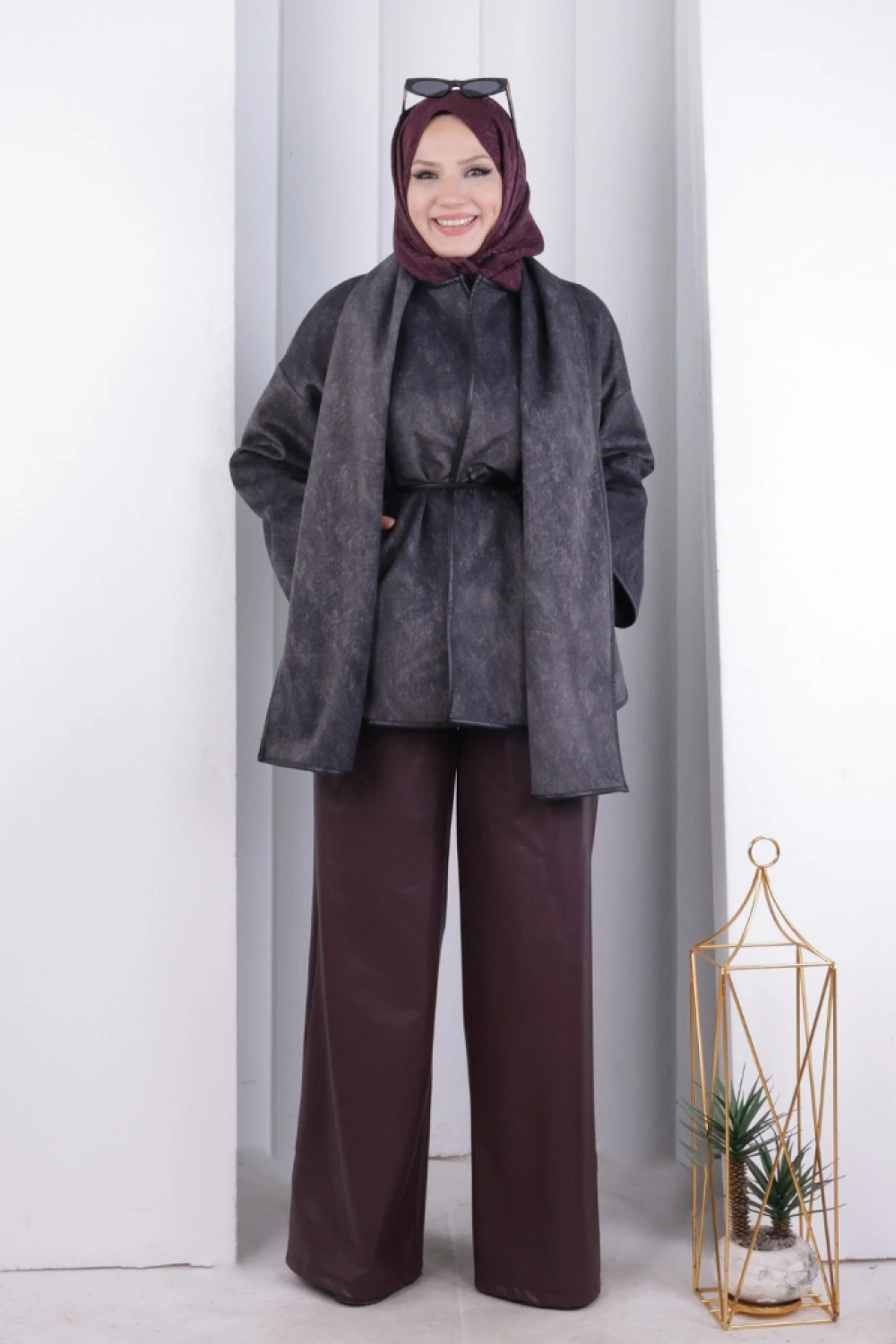 Pelerin Kemerli Ceket 1207