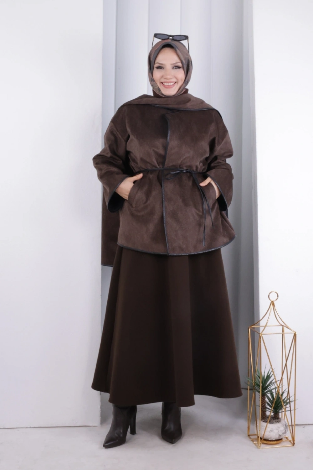 Pelerin Kemerli Ceket 1207