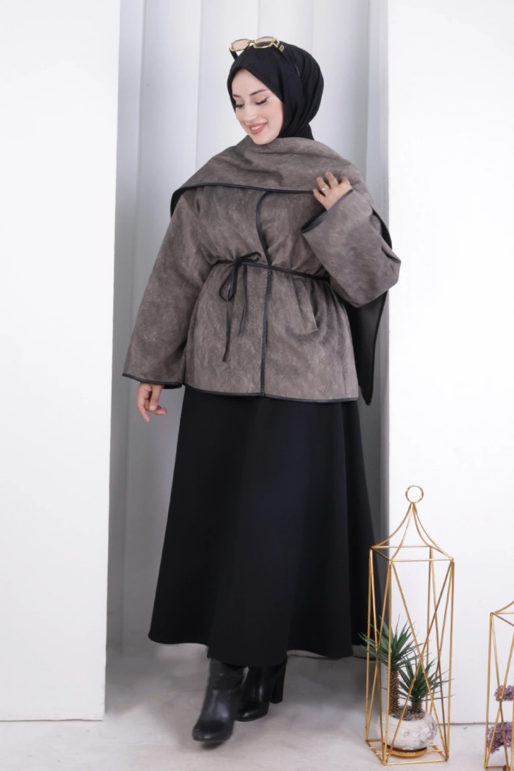 Pelerin Kemerli Ceket 1207