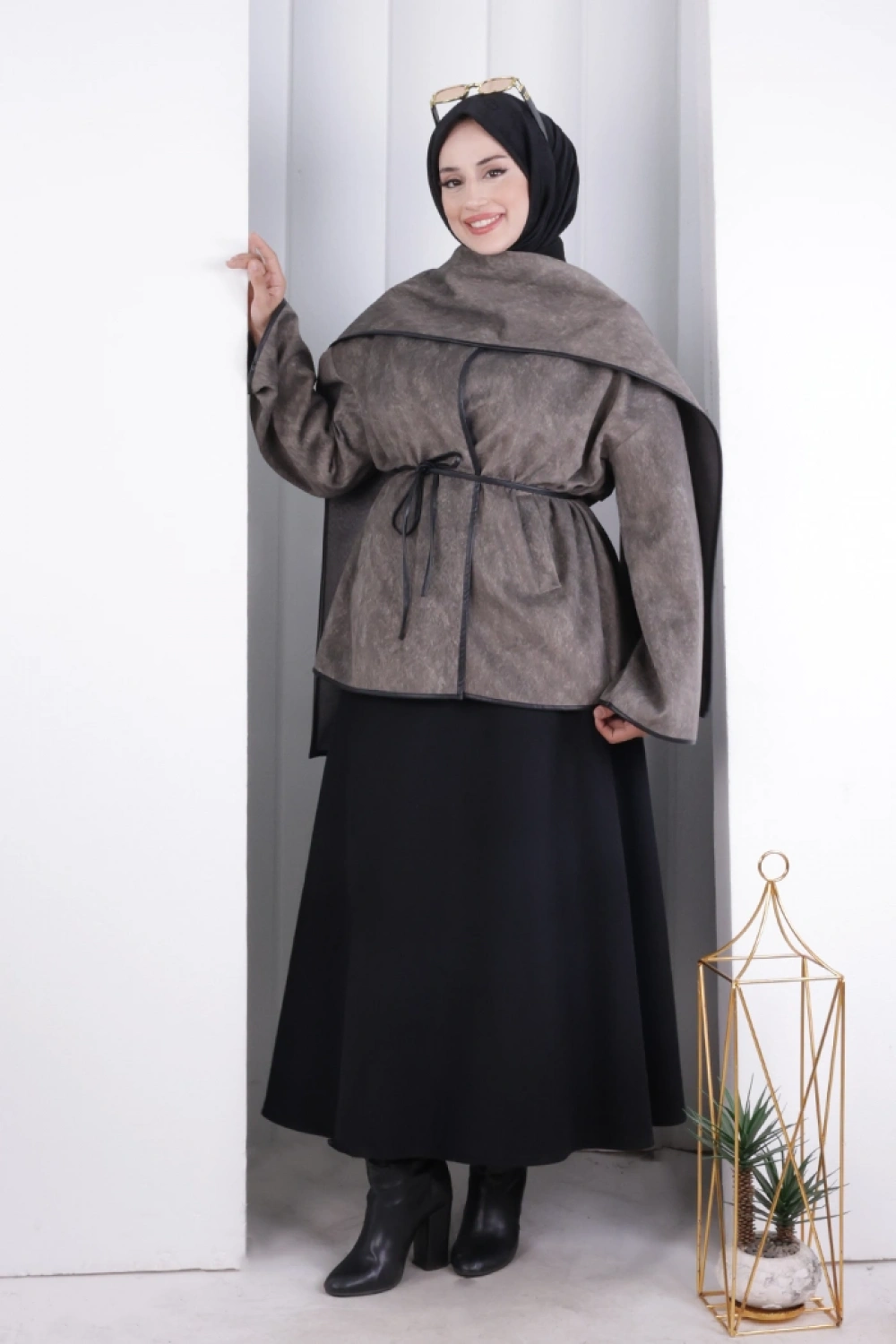Pelerin Kemerli Ceket 1207