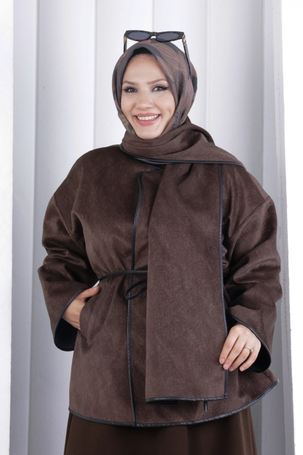 Pelerin Kemerli Ceket 1207