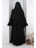 Fırfır Taşlı Şallı Elbise 7014