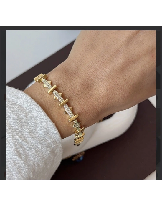 14 K Kaplama Taşlı Bileklik