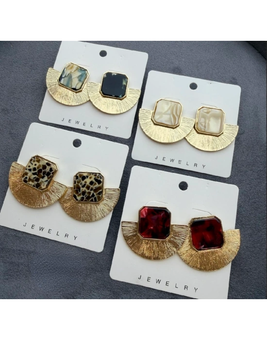 Kemik Model Plaka Küpe