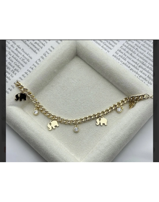 Altın Kaplama Fil Detay Bileklik